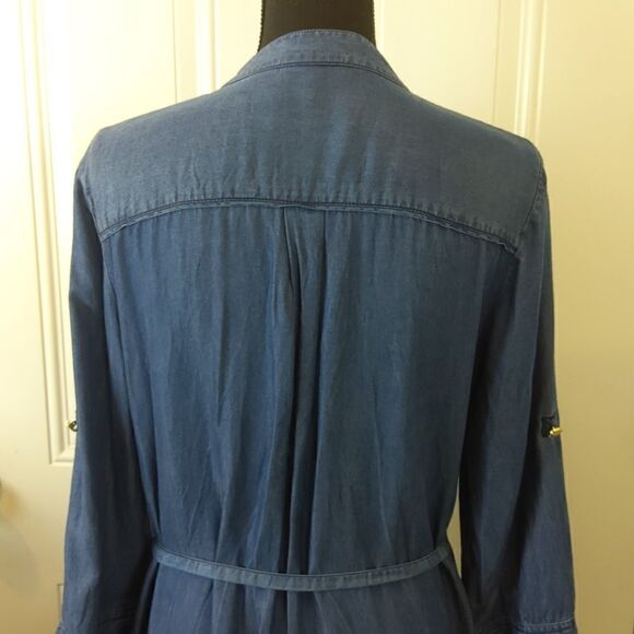 Liz Claiborne 100% Lyocell blue chambray dress - Picture 10 of 12